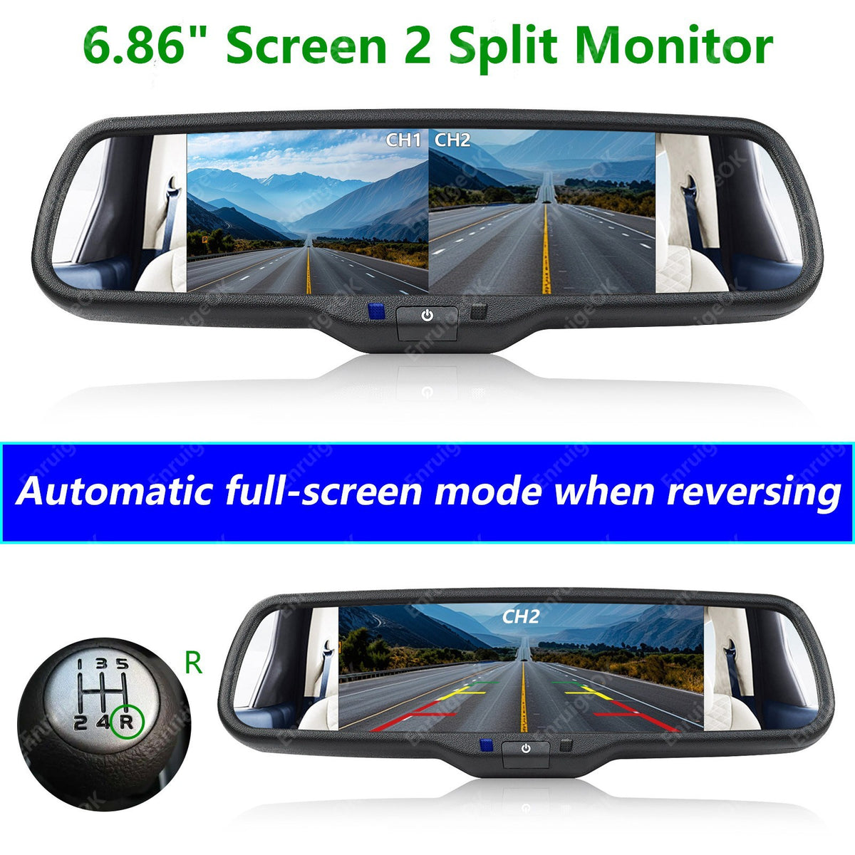Brake Light Rear View Backup Camera For Nissan NV 1500 2500 3500 & Split Monitor7