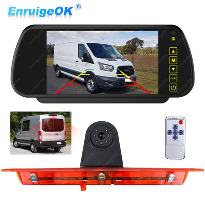 7" Mirror Monitor & Rear Brake Light Reversing Camera For Ford Transit 350 MK80