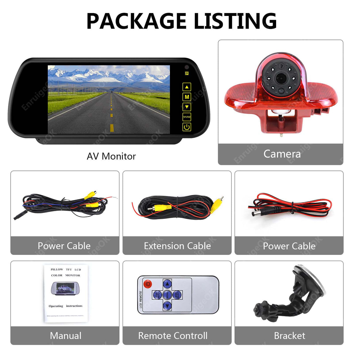 7" Monitor Brake Light Reversing Camera For Renault Trafic Opel Vauxhall Vivaro5