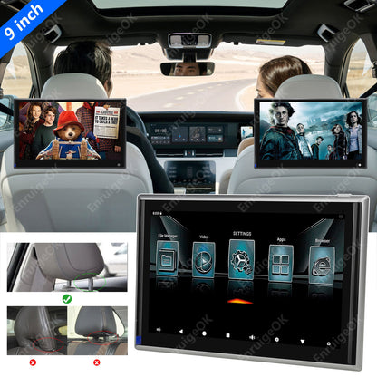 9'' Touch Screen Car Headrest Monitor Rear Seat Entertainment 1080P Media Player0
