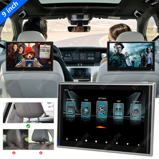 9'' Touch Screen Car Headrest Monitor Rear Seat Entertainment 1080P Media Player0