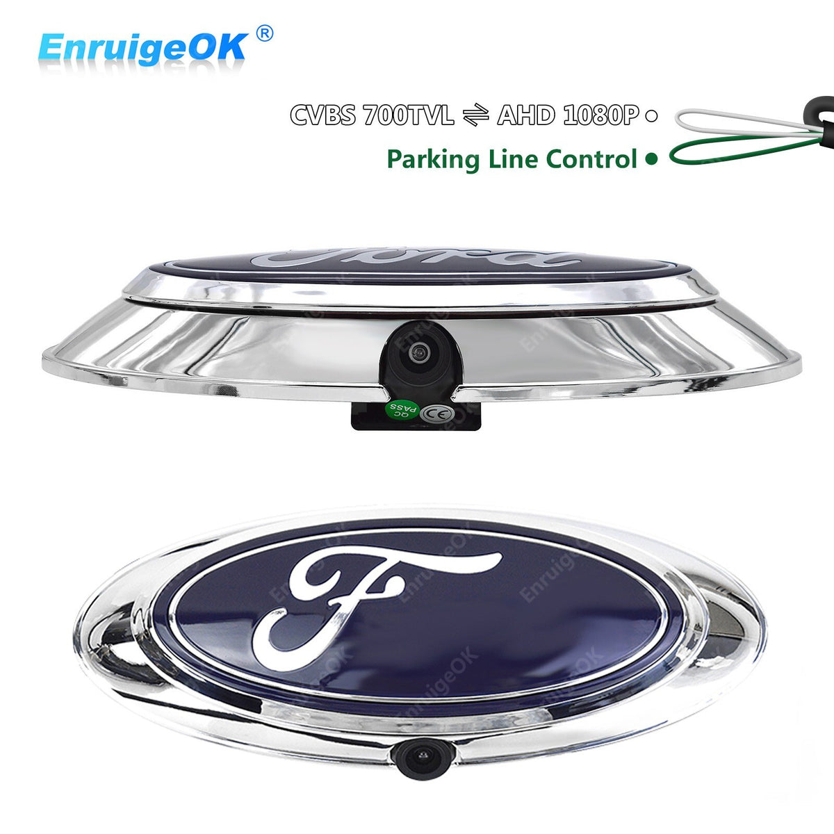 Chrome Emblem Logo Backup Camera for Ford F150 F250 F350 F450 F550 (2004-2016)0