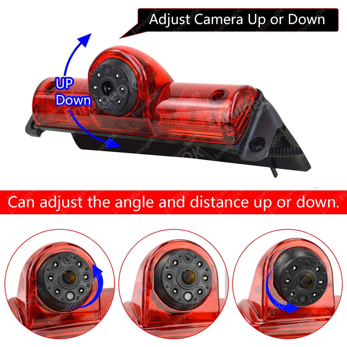 Brake Light Backup Camera For Chevy Express GMC Savana 1500 2500 & Split Monitor4