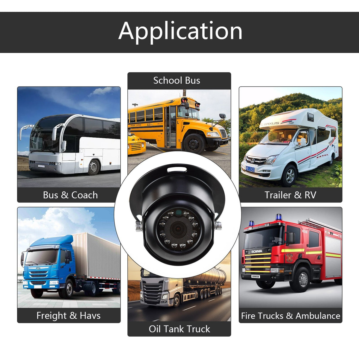 4 Pin Heavy Duty Caravan Reversing Rear View Dome Camera AHD 1080P Night Vision8