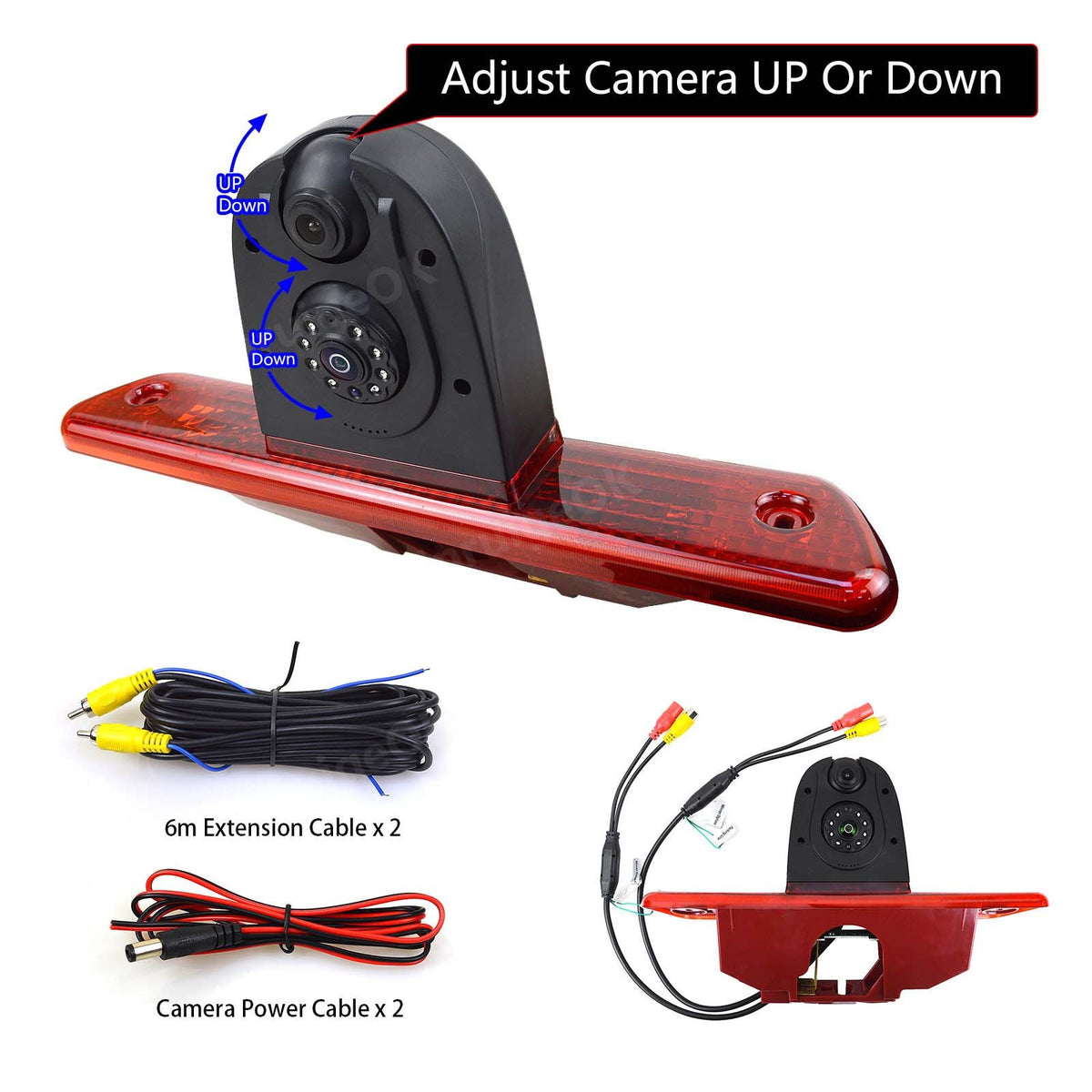 Peugeot Expert 2007-2016 Dual Rear Brake Light Reversing Camera &DVR Monitor Kit4