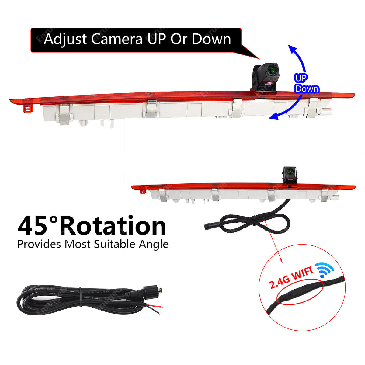 Wireless Brake Light Reverse Camera Kit for Mercedes Vito W447 Tailgate Only7