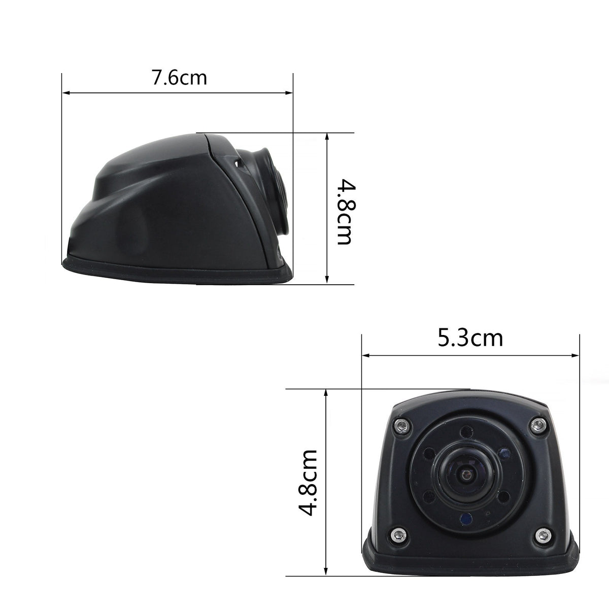Black 4PIN Forward/Side View Camera 5 IR LEDs Waterproof 9-35v Truck Caravan Rv7