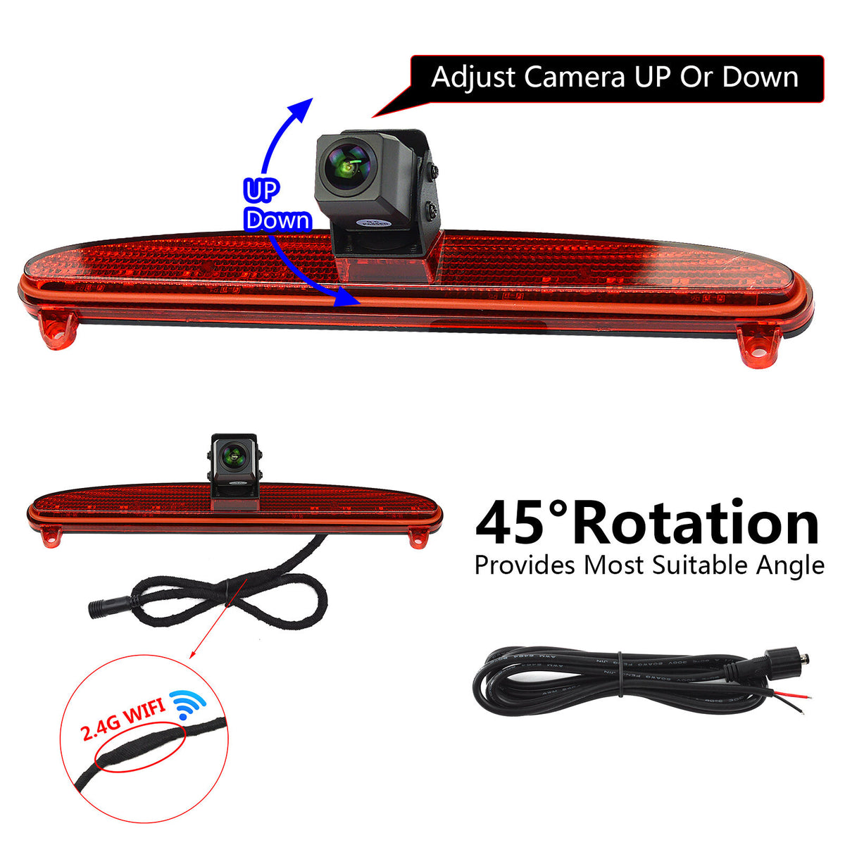 For IVECO DAILY 6th Gen Wireless Rear Brake Light Reversing Camera &Monitor Kit9