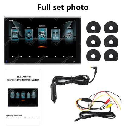 11.6 Inch Car Headrest Player Rear Auto Monitor Video USB TF WIFI BT Androind 1111