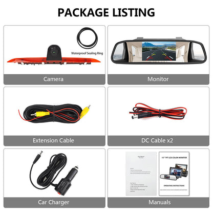 Brake Light Rear View Camera for Mercedes-Benz V-Class V260 V260L & 4.3" Monitor17