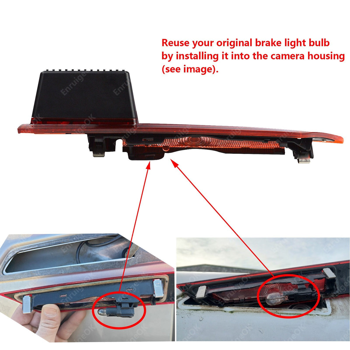 Rear Brake light Reversing Camera for Ford Transit Custom 2012-2015 Barn Doors4