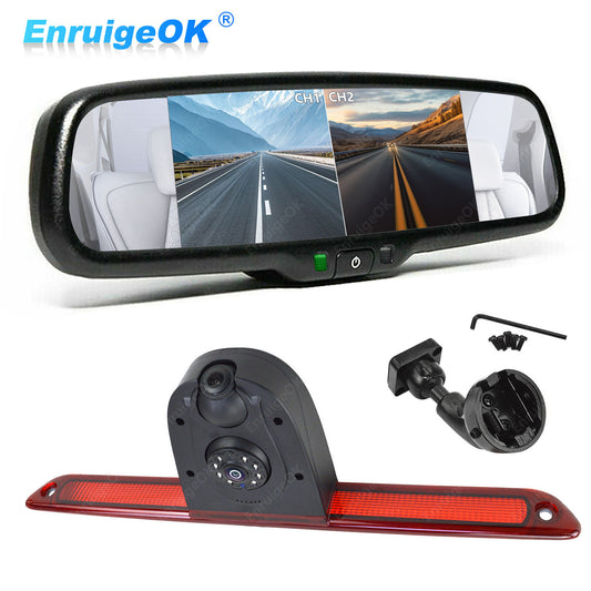 Dual Rear Brake Light Reversing Camera for VW Crafter Van + 6.86" Split Screen0