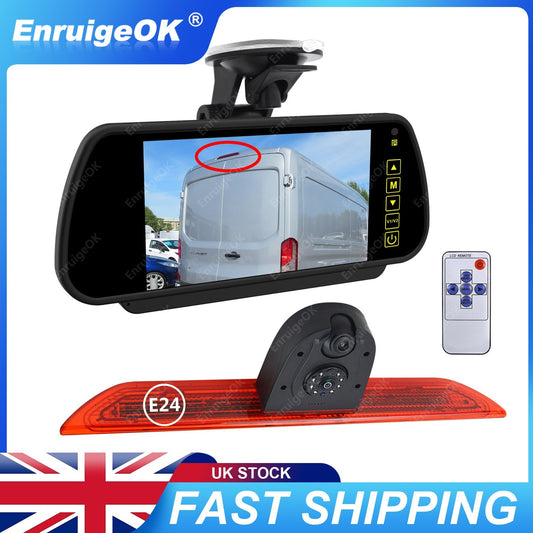 7" Monitor Dual Rear View Brake Light Reversing Camera for Ford Transit 350 MK80