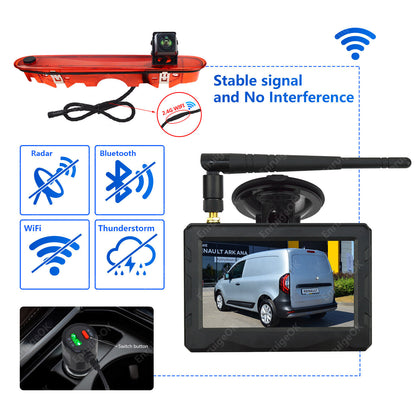 For Mercedes Benz Citan Wireless Brake Light Reversing Camera & 4.3" Monitor Kit4
