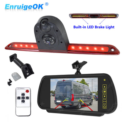 For Mercedes-Benz Sprinter Dual Lens Brake Light Reverse Camera + 7" Monitor Kit0