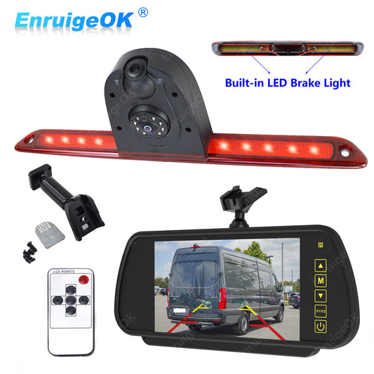 For Mercedes-Benz Sprinter Dual Lens Brake Light Reverse Camera + 7" Monitor Kit0