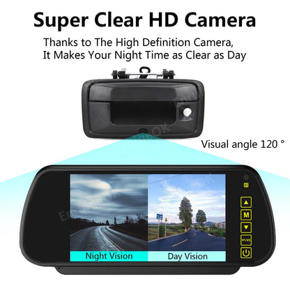 Tailgate Handle Backup Camera For 2015-2020 Chevy Colorado GMC Canyon+7" Monitor2
