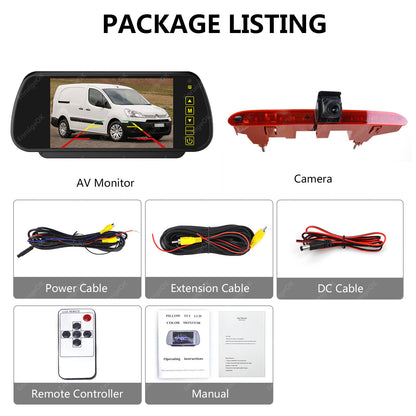 7" Monitor & Brake Light Reversing Camera for Citroen Berlingo/ Peugeot Partner6