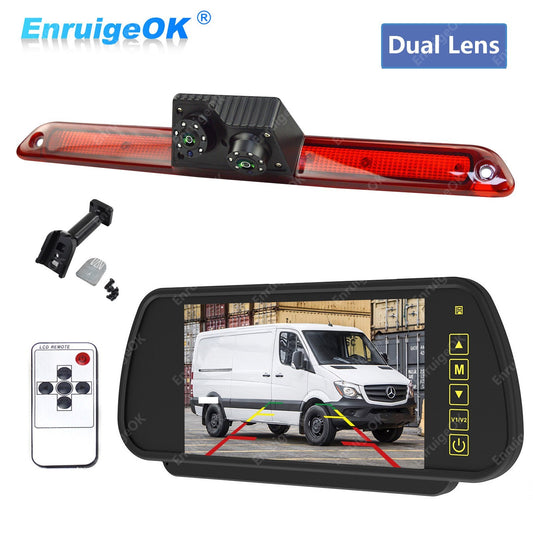 For Mercedes-Benz Sprinter Dual Lens Brake Light Reverse Camera & 7" Monitor Kit0