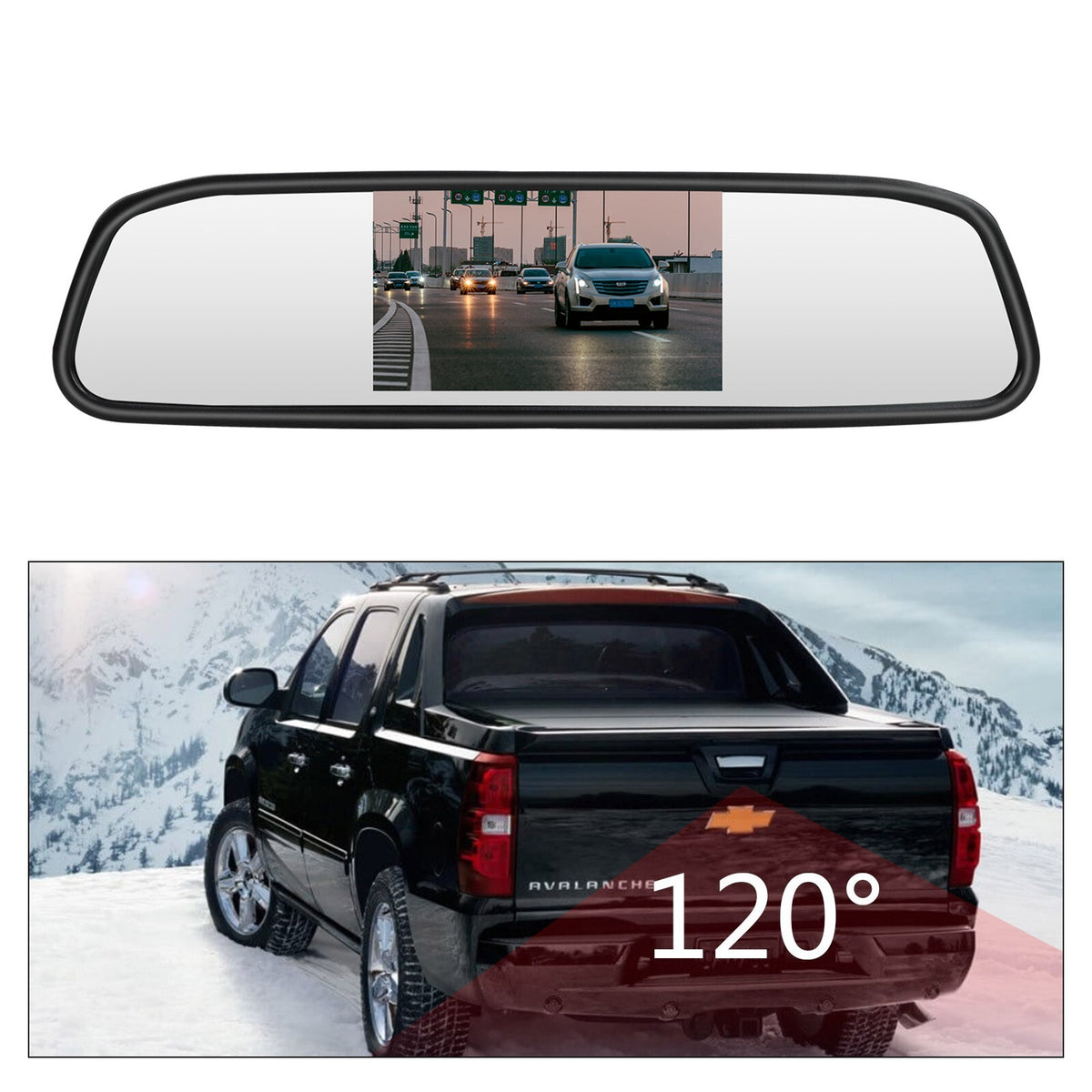 For 2002-2006 Chevy Avalanche Tailgate Handle with Backup Camera &4.3'' Monitor12