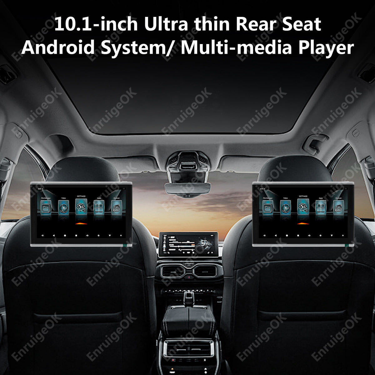 10.1" Car Headrest Monitor Touchscreen Rear Seat Entertainment Multimedia Player2