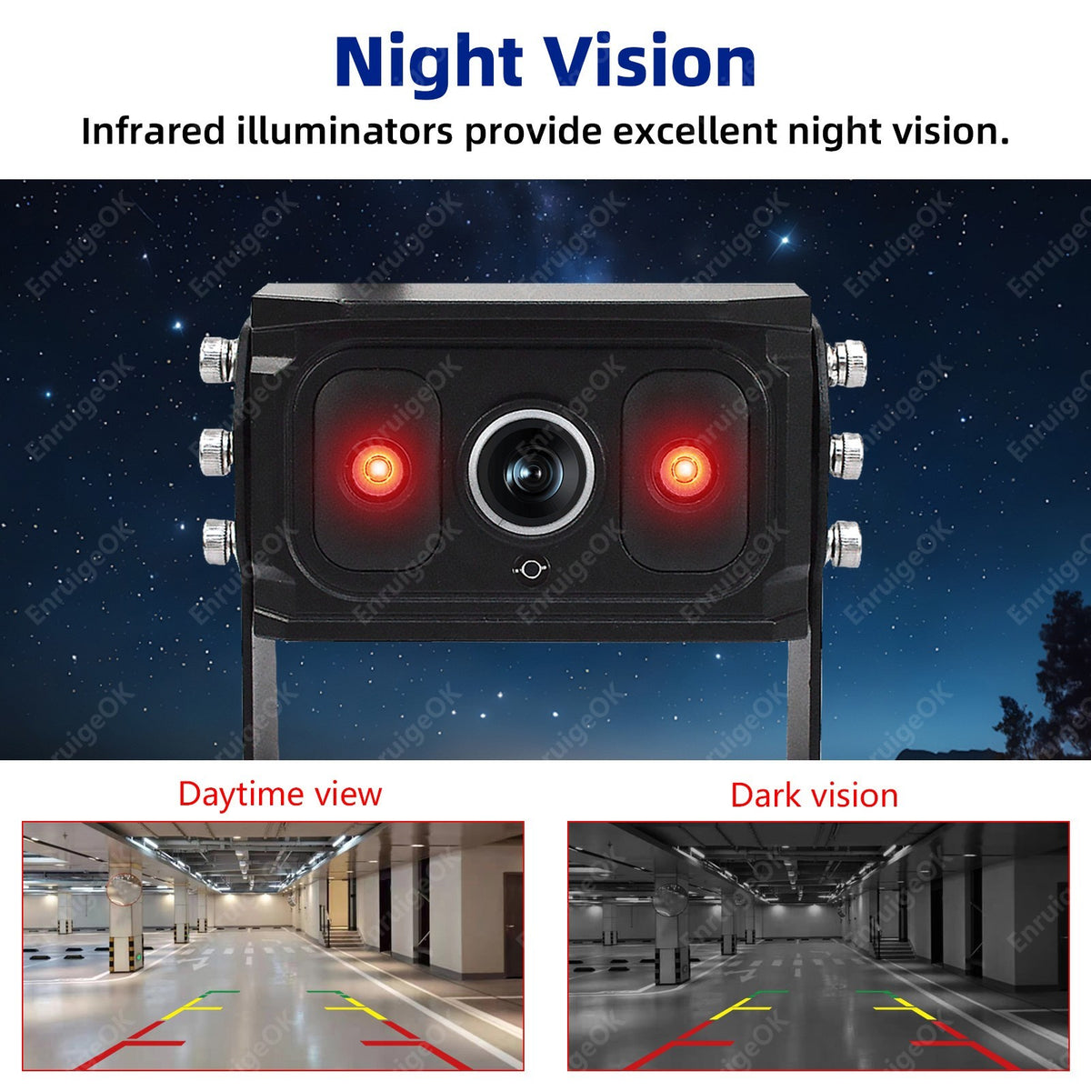 Wireless 10.1" DVR Monitor Split Screen 1080P Rear View Camera BSD For Truck/Bus8