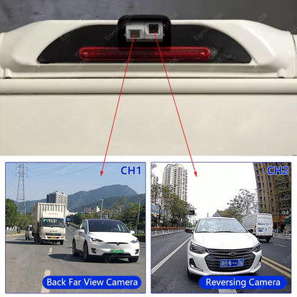 Motorhome Van Twin Reversing Camera&DVR 6.86" Dual Split Rear View Monitor Black5