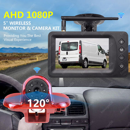 Wireless 5" Monitor & Rear Brake Light Camera For Vauxhall Vivaro Renault Trafic5