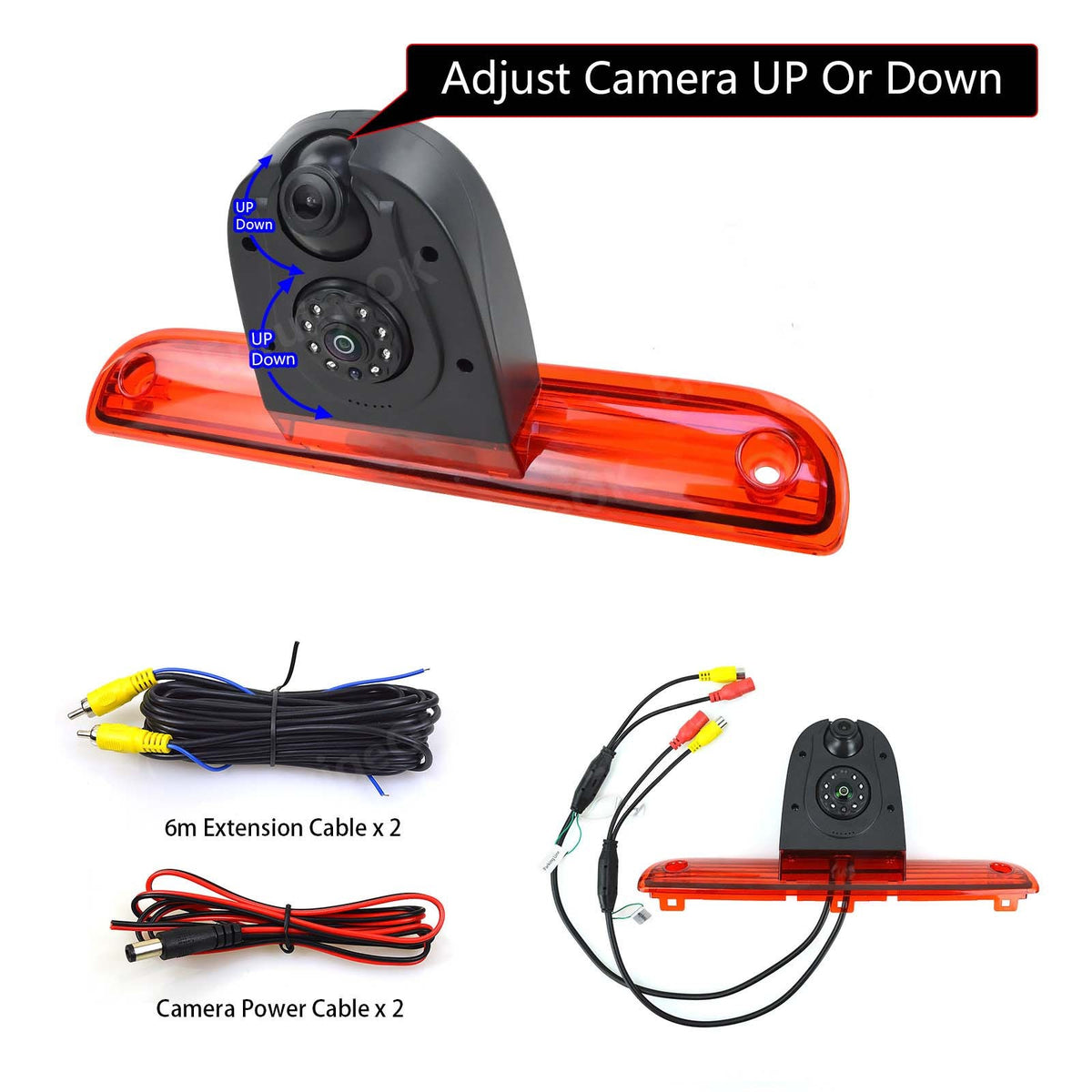 Citroen Relay Fiat Ducato Brake Light Reversing Camera Kit & 6.86" Split Screen13