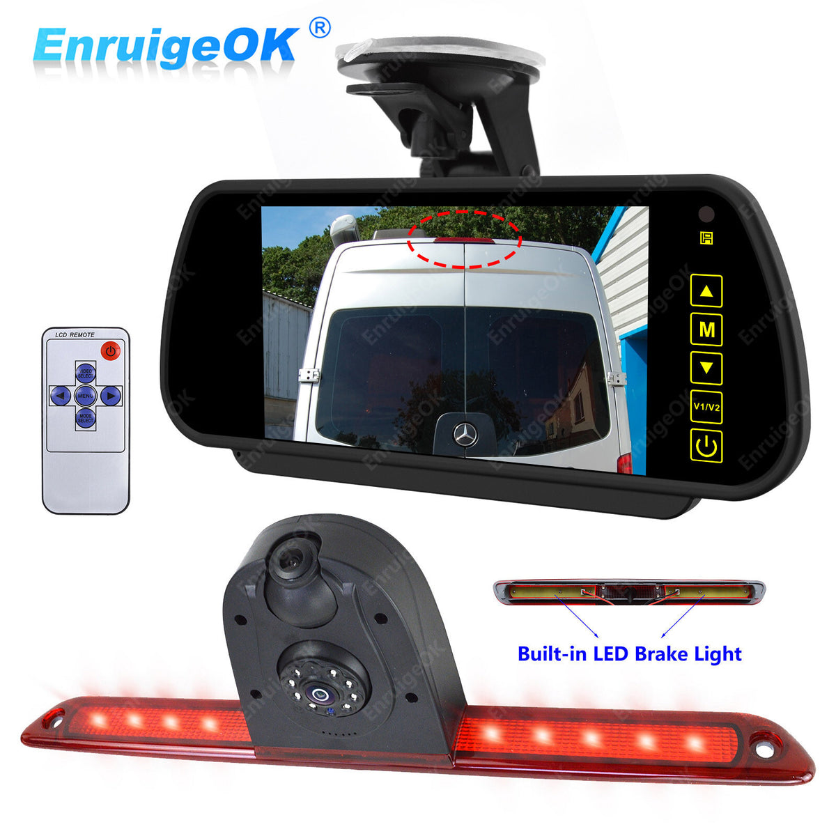 For Mercedes Sprinter/VW Crafter Dual Rear Brake Light Reverse Camera 7" Monitor0