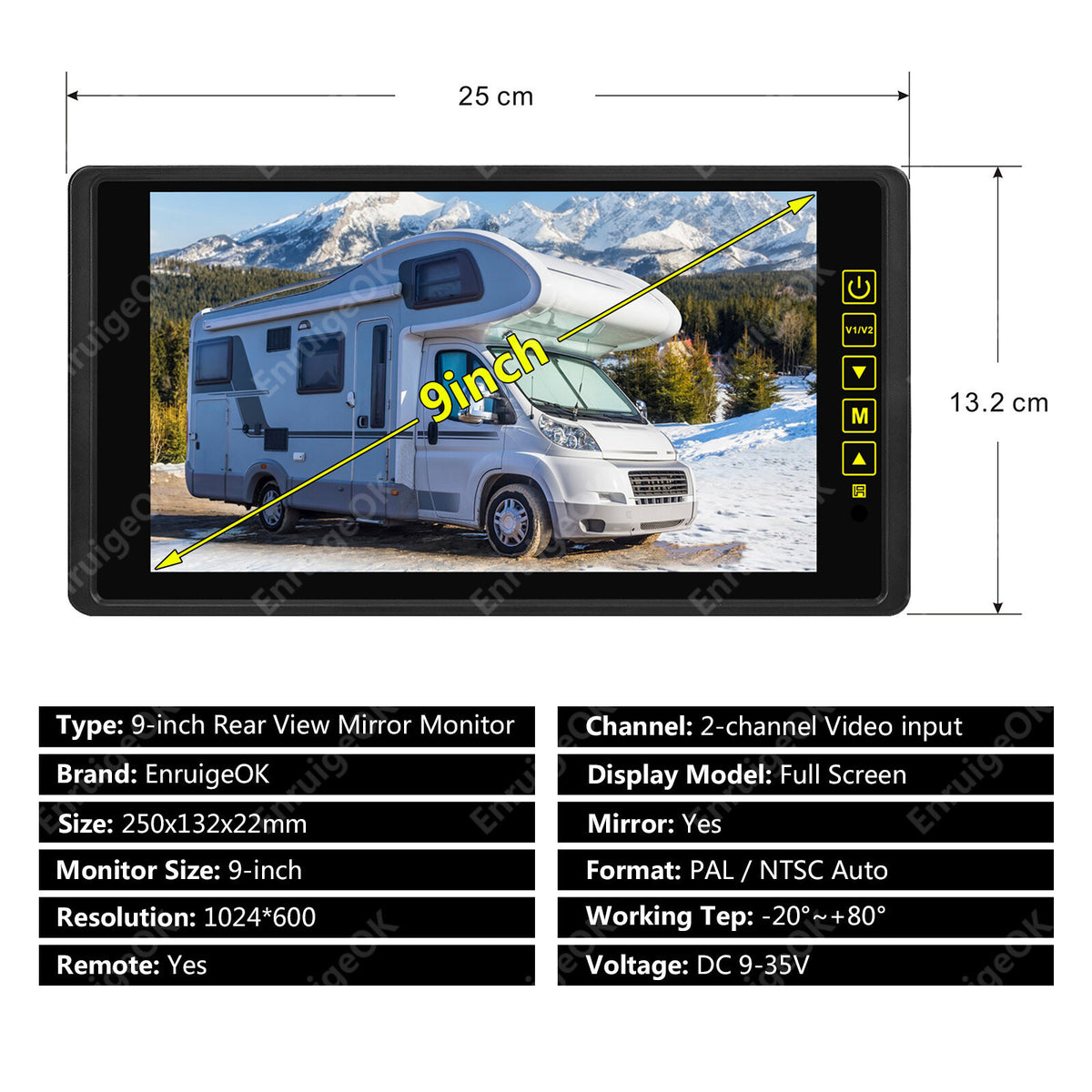 9'' Monitor Rear Brake Light Reversing Camera for Renault Trafic Vauxhall Vivaro7