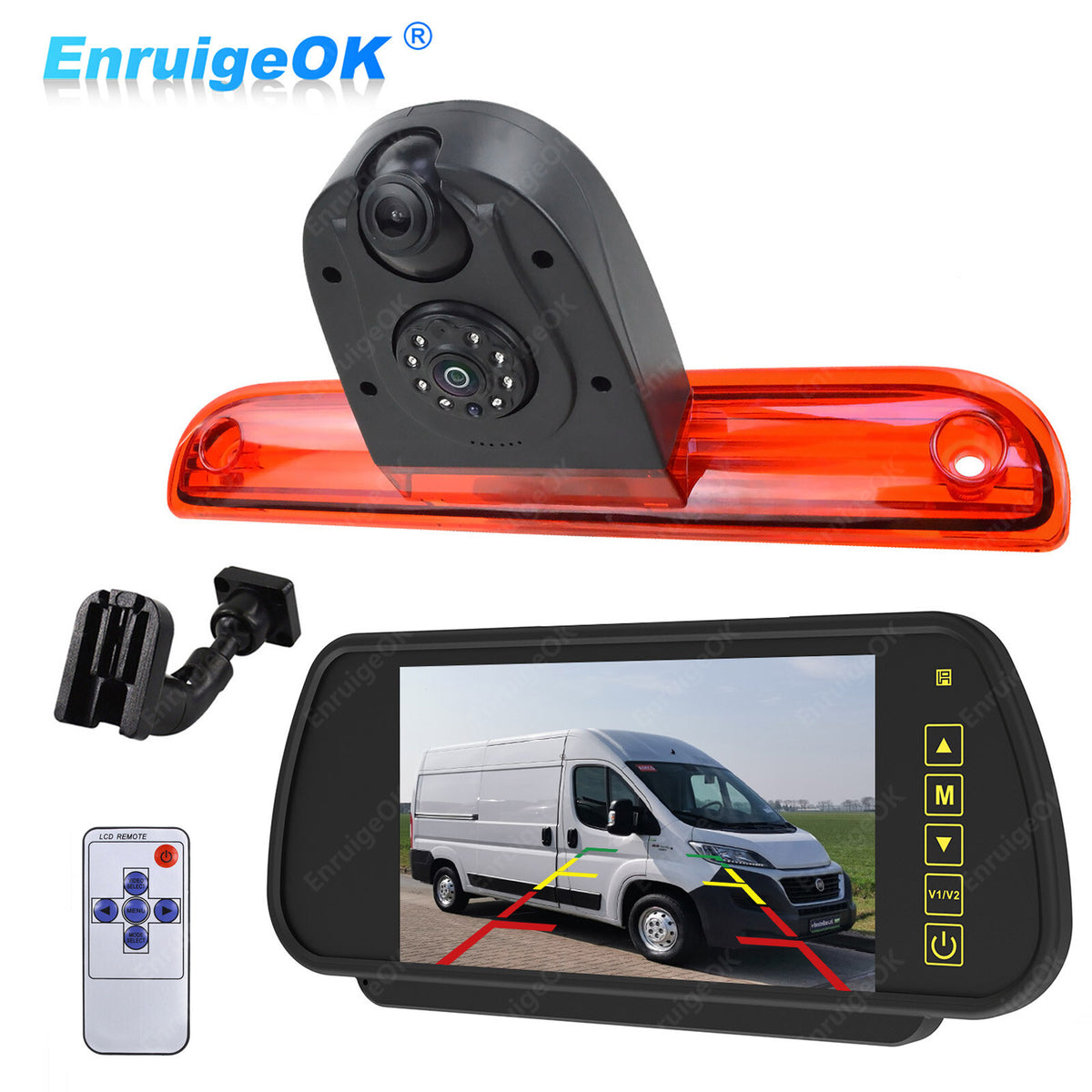 Dual Rear Brake Light Reverse Camera For Fiat Ducato Peugeot Boxer Citroen Relay0