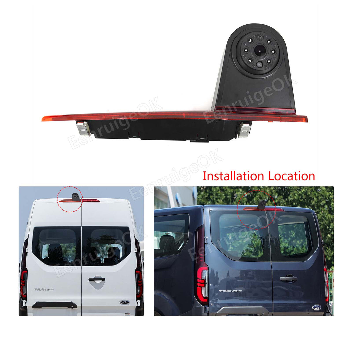 6.86" Split Monitor & Brake Light Camera for Ford Transit Custom (2016-Present)5