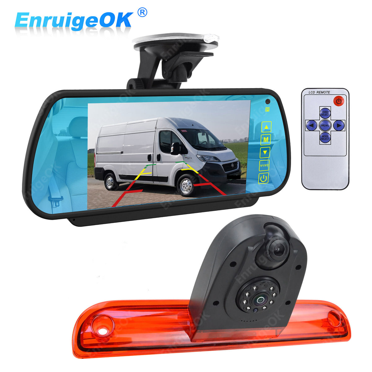 7" Monitor & Dual Brake Light Reversing Camera For Fiat Ducato Citroen Relay0