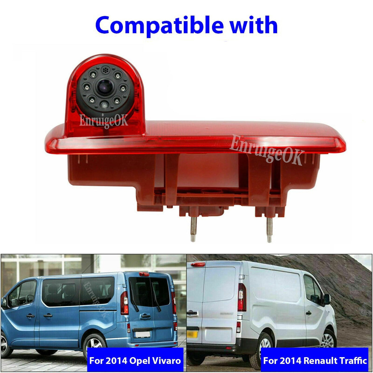 7'' Monitor Rear Brake Light Reversing Camera for Vauxhall Vivaro Renault Trafic7