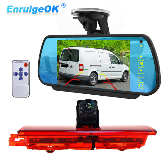 7" Mirror Monitor & Rear Brake Light Reversing Camera for VW Caddy 2003-20150