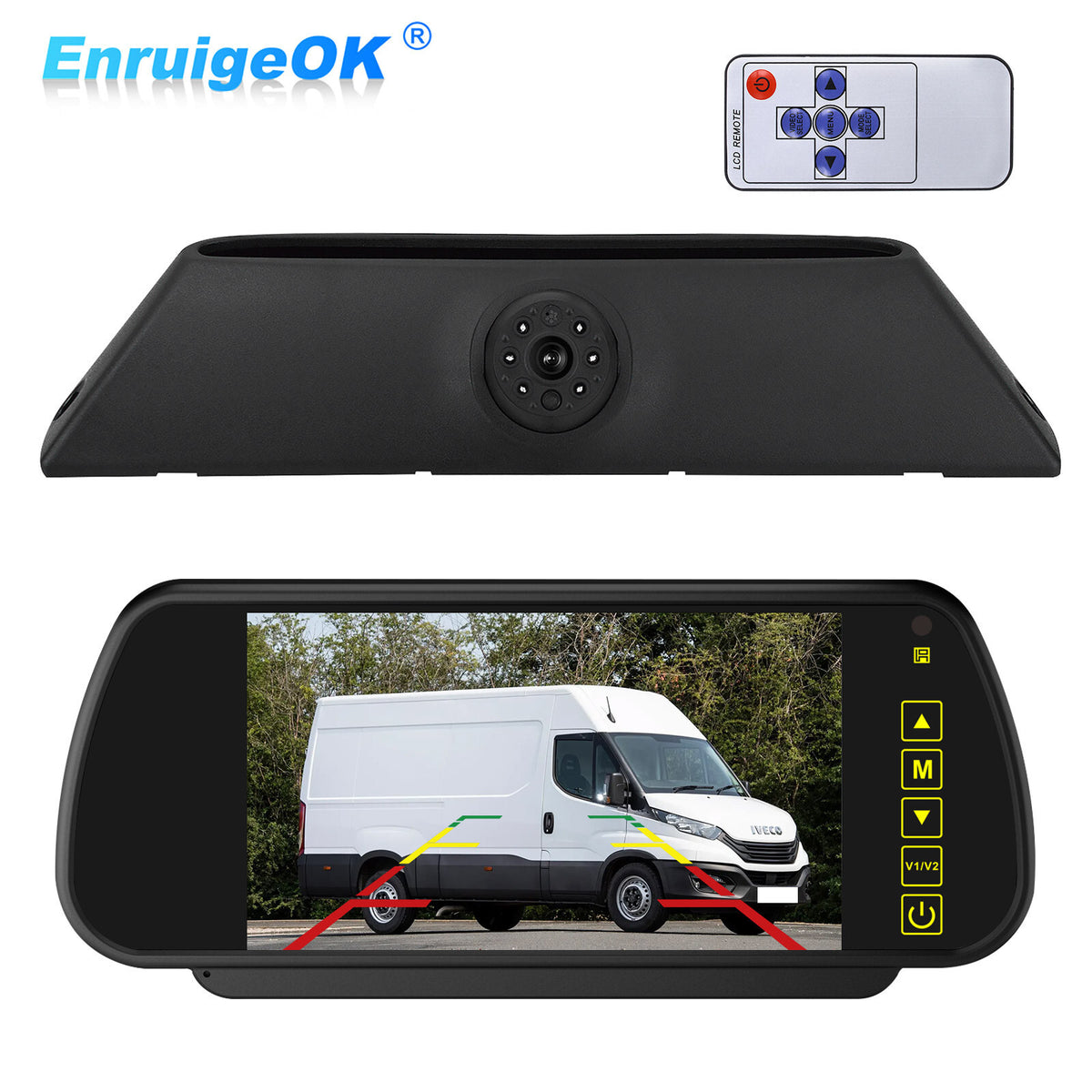 7" Mirror Monitor & Brake Light Rear View Camera For IVECO Daily Gen 4 2011-20140