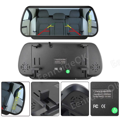 7" Mirror Monitor & Rear Brake Light Reversing Camera for Fiat Doblo Opel Combo14