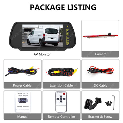 7" Monitor & Brake Light Reversing Camera for Mercedes-Benz Vito W447 Tailgate4