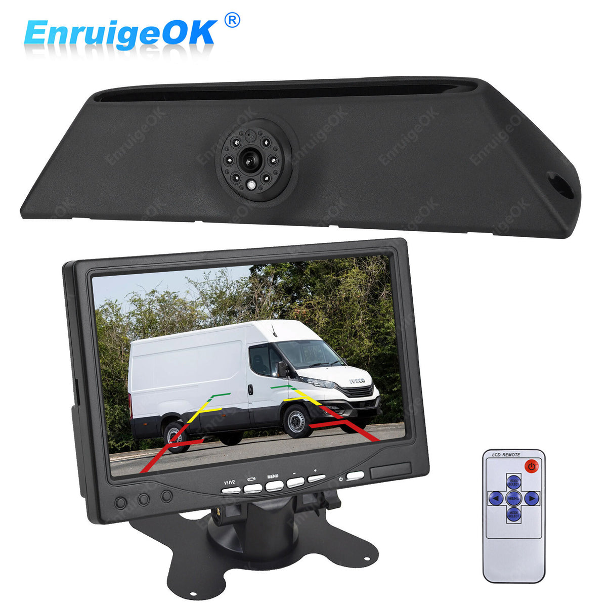 Car Rear View Reverse Camera For IVECO Daily 4 2011-2014 Brake Light &7" Monitor0