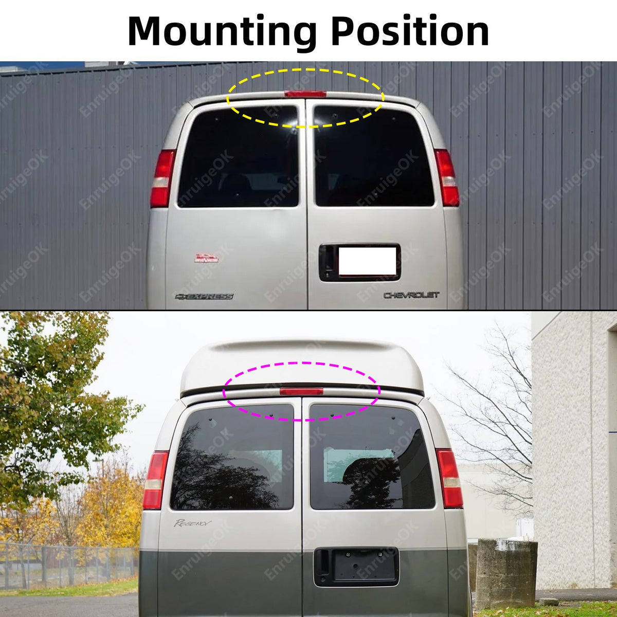 Wireless Brake Light Reverse Backup Camera For Chevrolet Express GMC Savana Van6