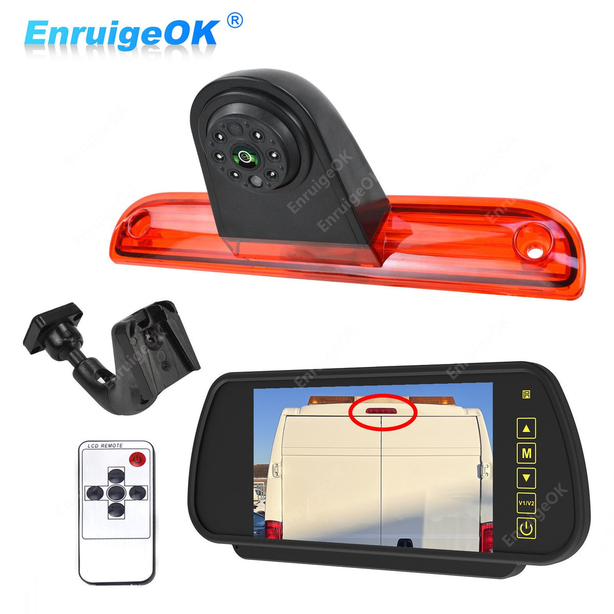 7'' Monitor&Rear Brake Light Reversing Camera Kit for Fiat Ducato Peugeot Boxer0