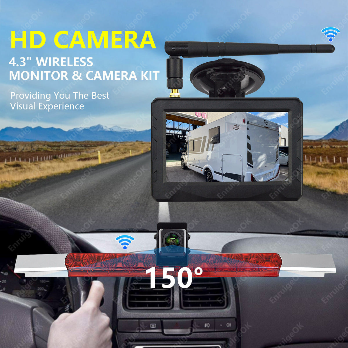Wireless Universal Brake Light Reverse Camera Kit for Commercial Van4