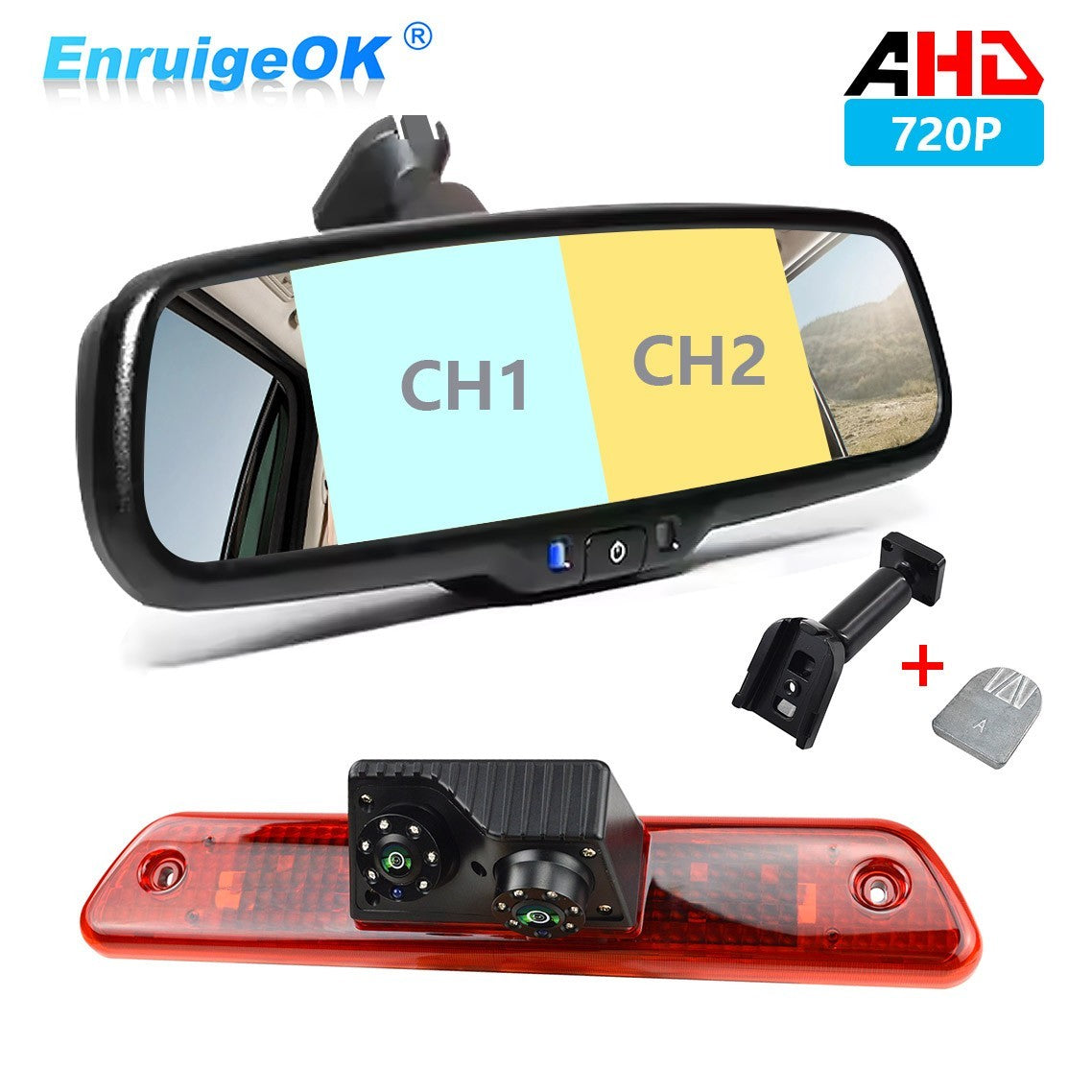 New Brake Light Reversing Camera For Peugeot Expert MK2 + 6.86'' Split Screen0