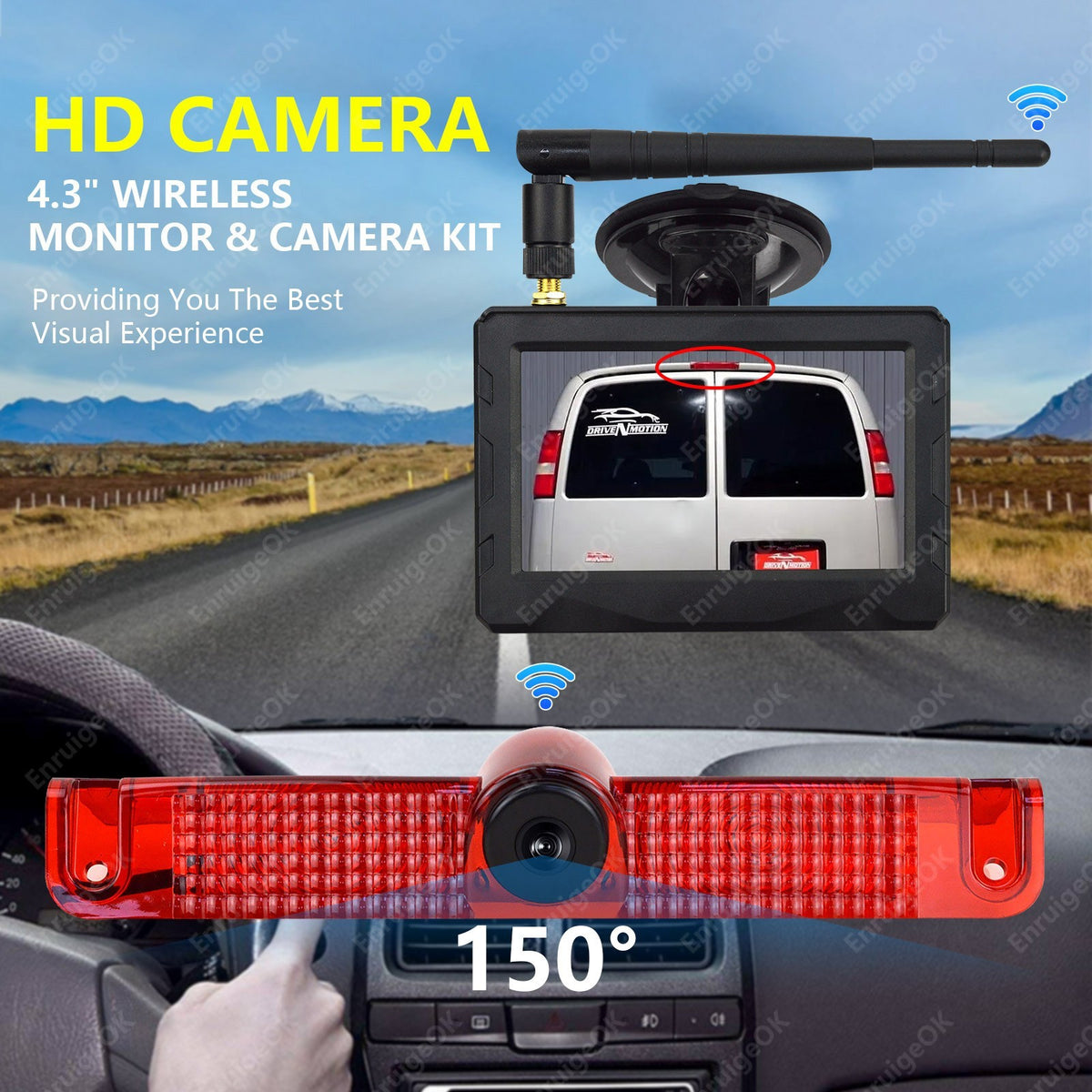 Wireless Brake Light Reverse Backup Camera For Chevrolet Express GMC Savana Van2
