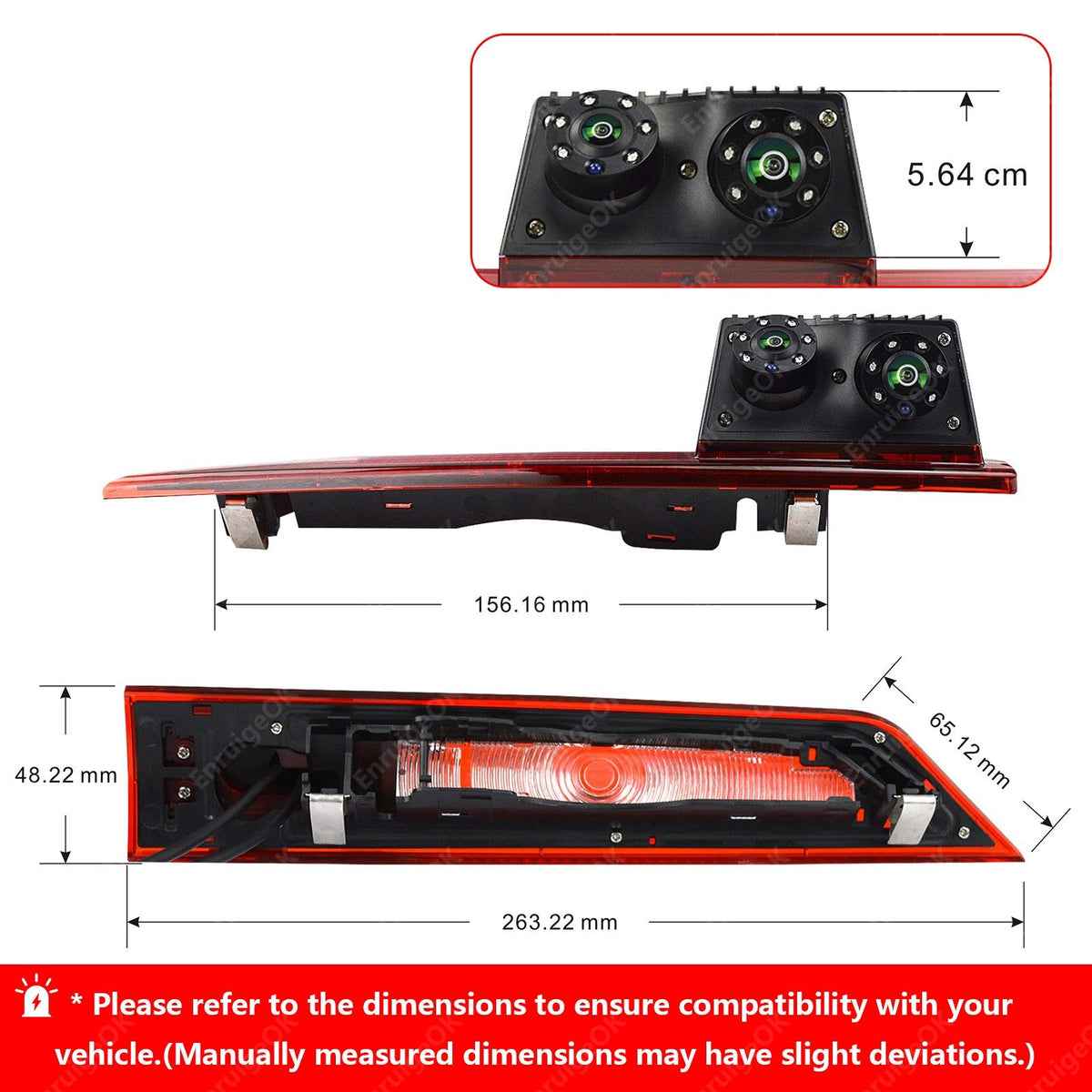 Rear Brake light Reversing Camera for Ford Transit Custom 2012-2015 Barn Doors5
