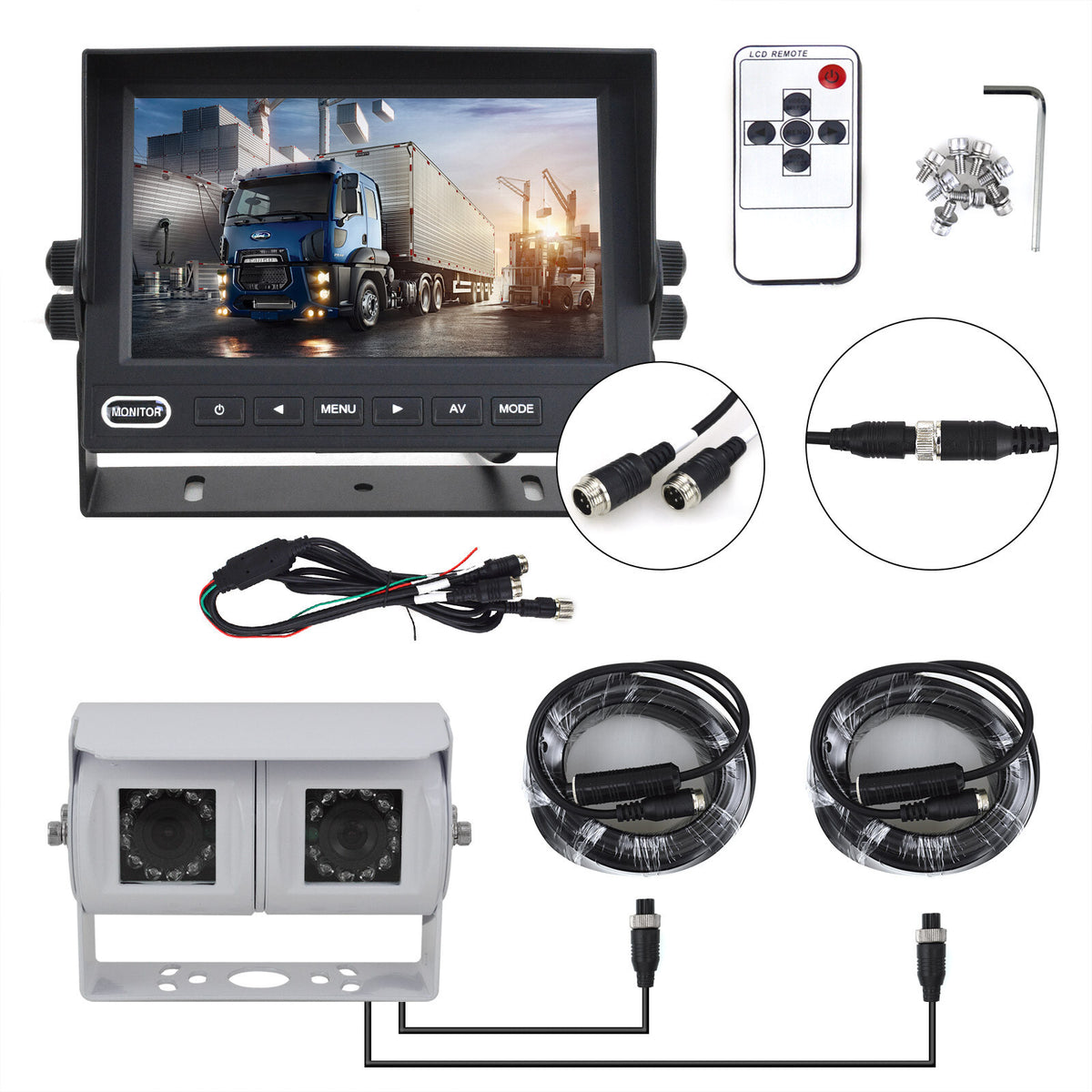 Motorhome Van Dual Rear View Reversing Camera Kit for Commercial Vehicles7