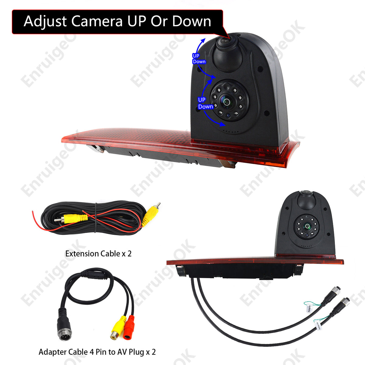 Dual Lens 3rd Brake Light Backup Camera for Ford Transit Custom Van 2016-Present