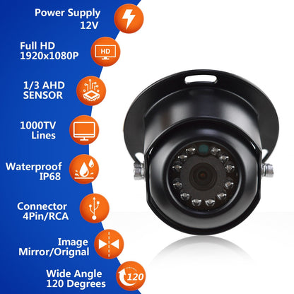 4 Pin Heavy Duty Caravan Reversing Rear View Dome Camera AHD 1080P Night Vision2