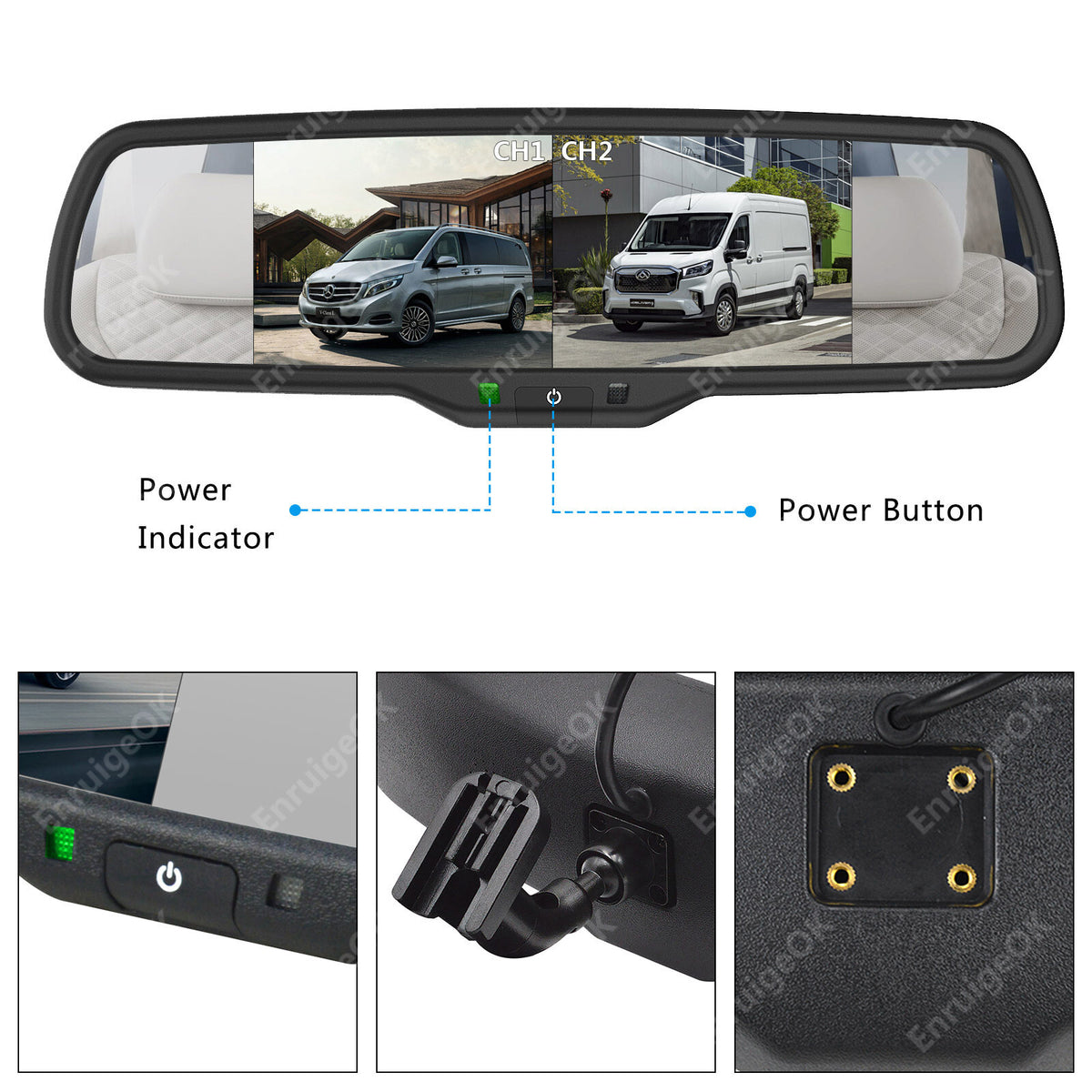 Citroen Dispatch 2007-2016 Dual Brake Light Reverse Camera & 6.86'' Split Screen9